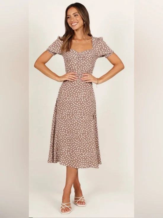 Petal & Pup Franklin Midi Dress | Mocha | Size 10 - Picture 2 of 5